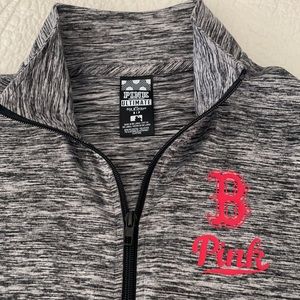 RED SOXS BOSTON PINK 3/4 ZIP TOP SIZE SMALL